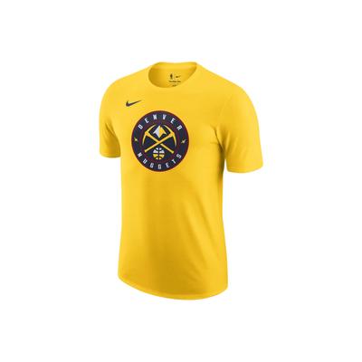 NBA Denver Nuggets Essential Letter Print Simple Round Neck Short Sleeve T-Shirt Men Tops Yellow FJ0236-728