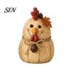 Decorative Animal Statues for Shelves Rustic Farmhouse Felt Ornaments, Cute Cow/Pumpkin/Rooster Figurines, Handmade Animals Vintage Country
