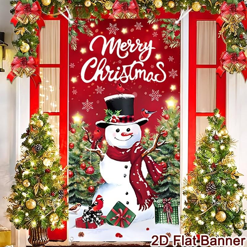 Christmas Curtain Decoration Items Create An Atmosphere. Santa Bedroom Door Cover Hanging Cloth.
