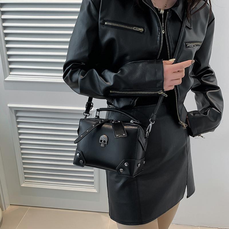 Y2k Korean Women Harajuku Vintage Gothic Black Hand Bag Female Aesthetic Elegant Punk Wallet Purse Handbags Shoulder Trend Bags