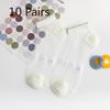 10 Pairs of Women's Summer Thin Silver Lace Small Flower Mesh Transparent Shallow Mouth Invisible Boat Socks