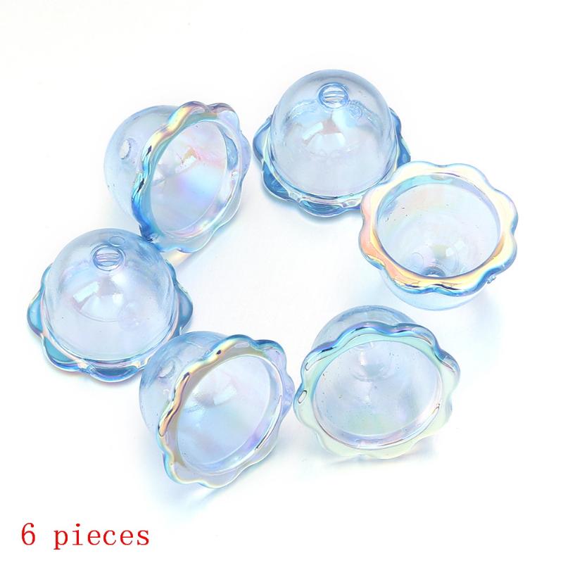 DIY Keychain Jewelry 6 24Pcs Transparent Wind Bell Acrylic Beads Multiple Sizes for Bracelet Necklace Hanging Decoration