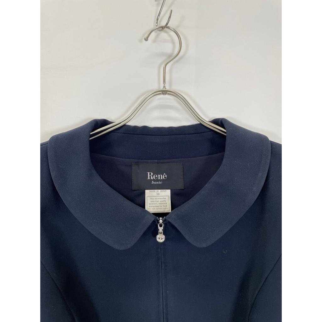 Rene 5013020 Navy Collared Double Zip Jacket Jacket 38 NavyUsed