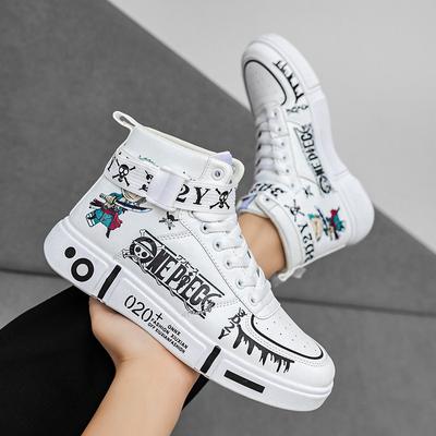 Factory Direct Sales High-top Shoes Men's Fashion Animation Primary and Secondary School Students Board Shoes Couple Trend Cartoon Casual Shoes