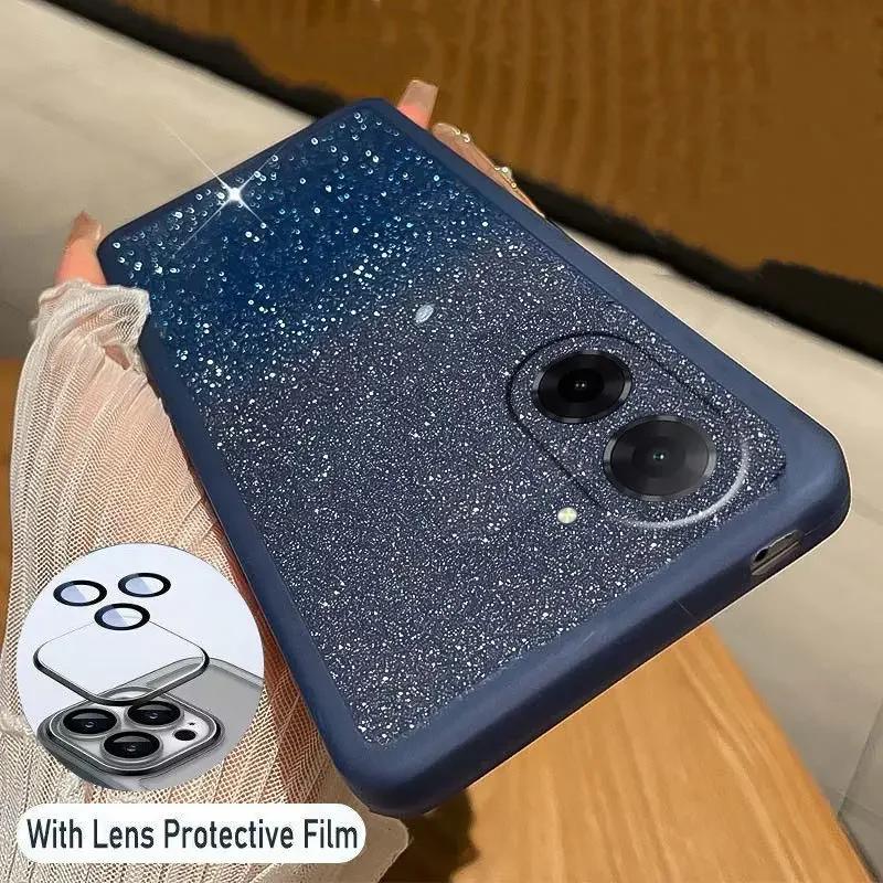 For Xiaomi Redmi A5 4G A 5 Luxury Glitter Silicone Phone Case for RedmiA5 Turbo 4 Pro POCO C71 F7 Ultra X7 Lens Camera Protection Film Clear Bumper