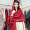 Bohemian Ethnic Hooded Shawl with Tassels - Women's Knitted Cardigan Cape