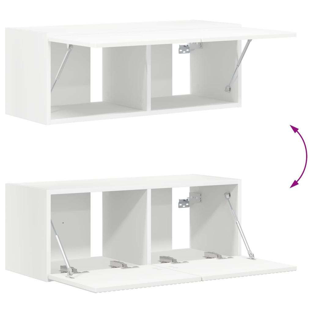TV Wall Shelf Set Wall Mounted 6 pcs White