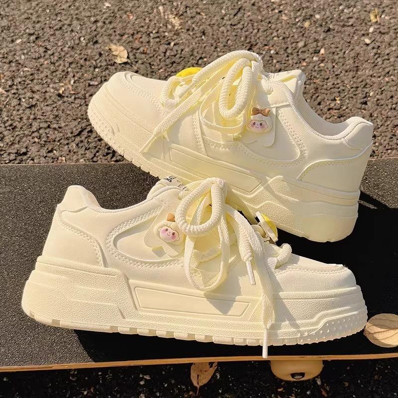 Girls 2025 Spring New Student Casual Shoes Versatile Children's Shoes Soft Sole Wear-resistant Sports Shoes Small White Shoes