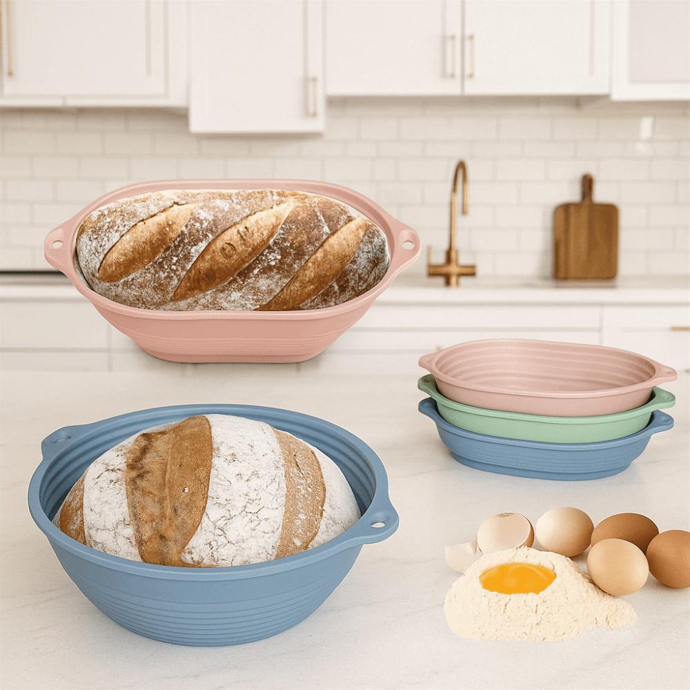 Silicone Bread Proofing Basket Round/Oval Dough Fermentation Basket Dough Proofing Bowl  Sourdough