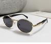 Elliptical Metal Personalized Sunglasses for Women European and American Fashion Retro Street Pography Sunglasses