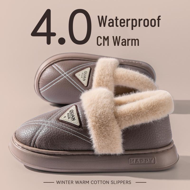 

Мужские водонепроницаемые зимние тапочки 2025: Хлопковые туфли на толстой подошве с флисовой подкладкой и защитой от запаха для ношения на улице 42-43 (fits 41-42 foot)