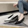 2025 Retro V-Ausschnitt Rutschfeste Klobiger Absatz Spitzschuh Mittelhoher Absatz Damenschuhe