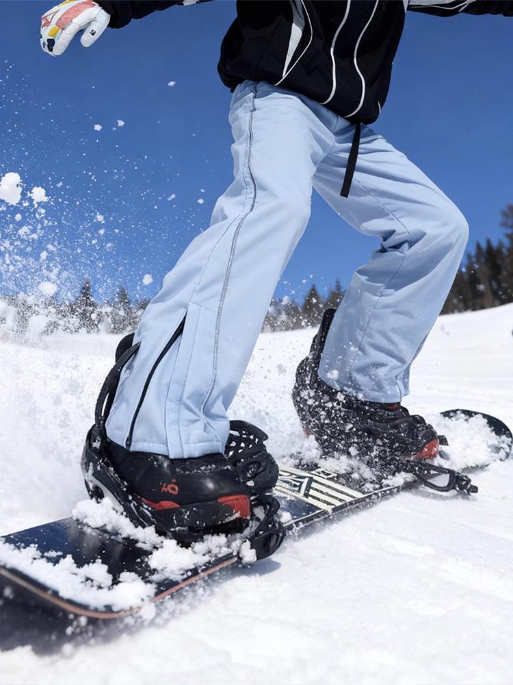 Northeast Windproof Waterproof Silver Fox Fur Ski Pants with Half-Zip & Adjustable Waistband for Couples