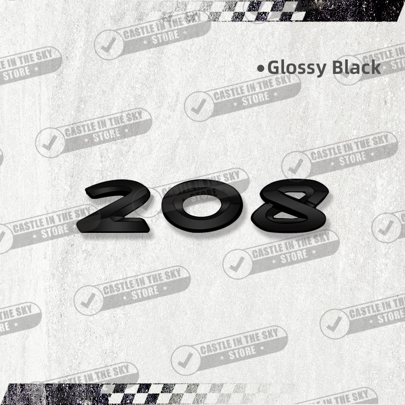3D For Peugeot 107 207 206 208 301 307 408 407 308 2008 5008 3008 508 Glossy Black Car Sticker Emblem Metal Rear Badge Decal MM35