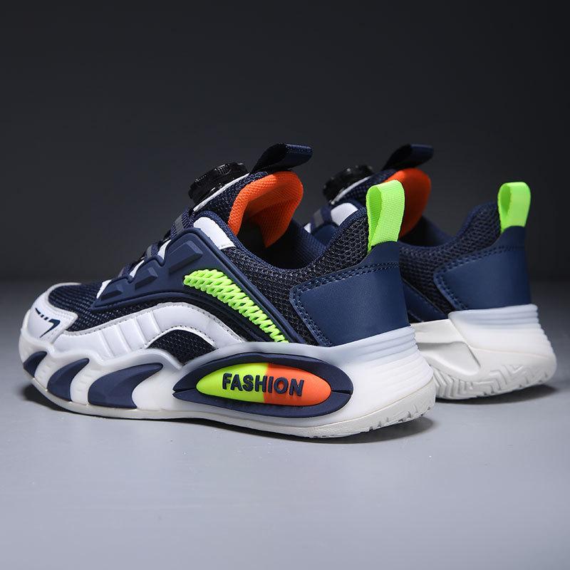 Children's sports shoes 2025 spring new Korean version fashion shoes medium and older children's casual shoes boys' rotating buckle shoes