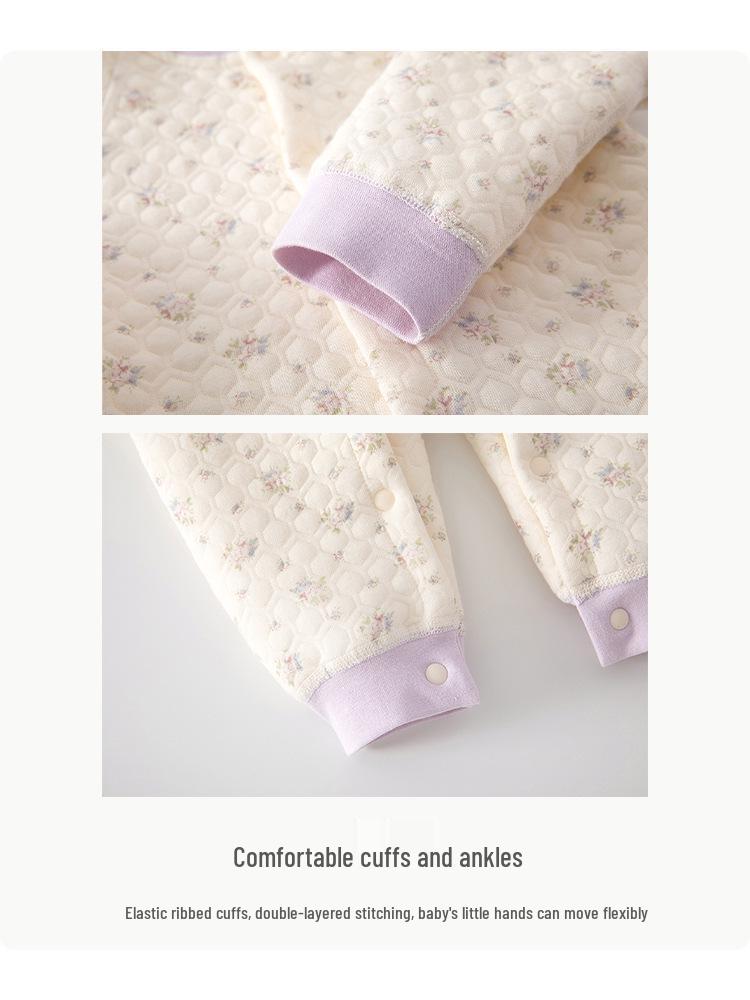100% Cotton Class A Newborn & Toddler Padded Onesie Pajamas - Warm Winter Clothes
