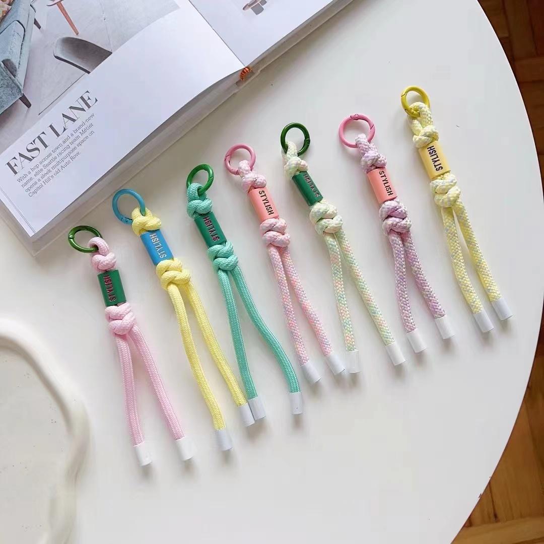 

Phone Lanyard Anti-Lost 17cm Nylon Phone Charm Decor with Tether Tab Colorful Purple