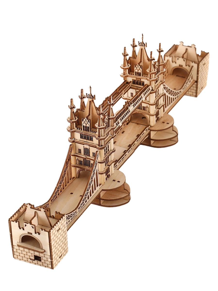 

3D Puzzle Diy Wooden Toys Tower Bridge Assembled Model Adult Birthday Halloween Christmas Gift белый