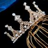 Bridal Crown Tiara Korean Princess Birthday Crystal Crown Adult Gift Female Anchor Hair Accessory