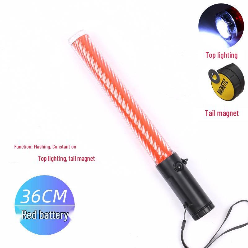 Rechargeable LED Traffic Baton with Emergency Whistle and Flashing Strobe