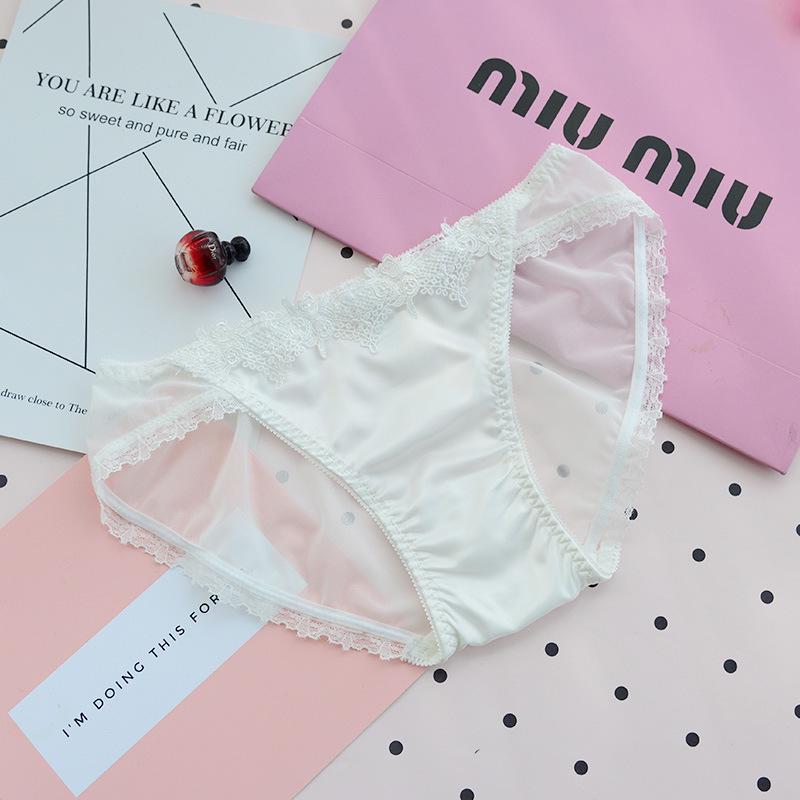 Milk Silk Lace Mesh Sexy Women's Panties - Sentiment 1655
