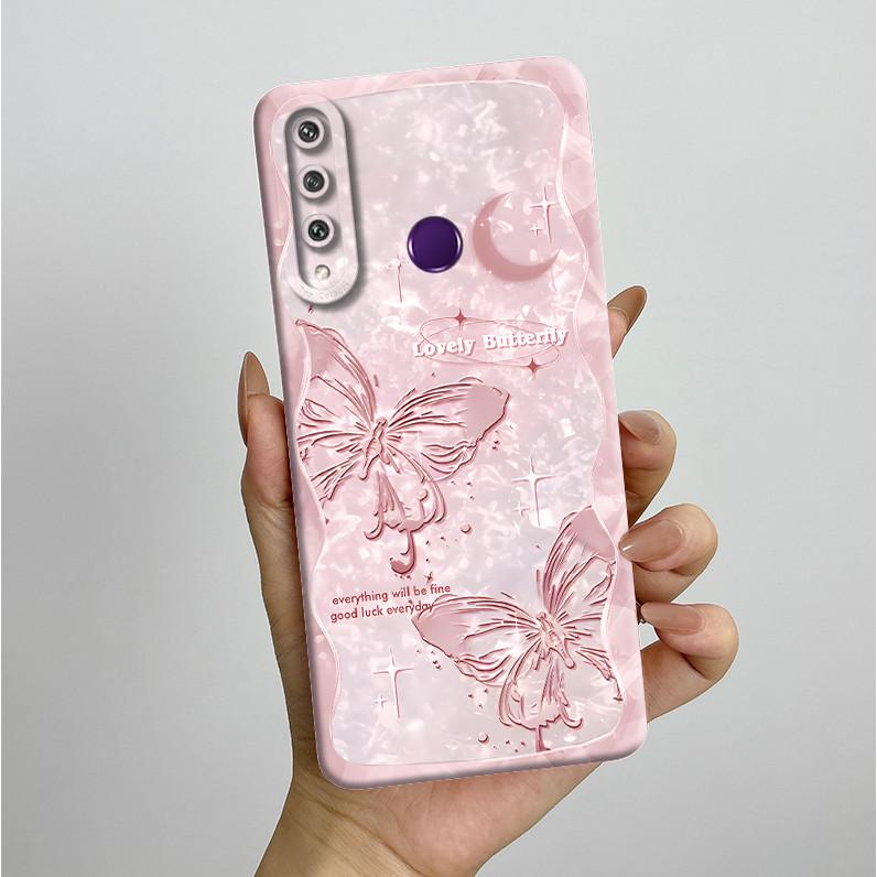 Für Huawei Y6p Hülle MED-LX9 Hübsche Schmetterlingsblumen Coque Weiche Flüssigsilikon Handyhülle Für Huawei Y7p Y 6p 2020 Rückseite