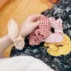 Classic Plaid Fabric Scrunchies: 8 Colors Girls' Hair Ties & Rubber Bands