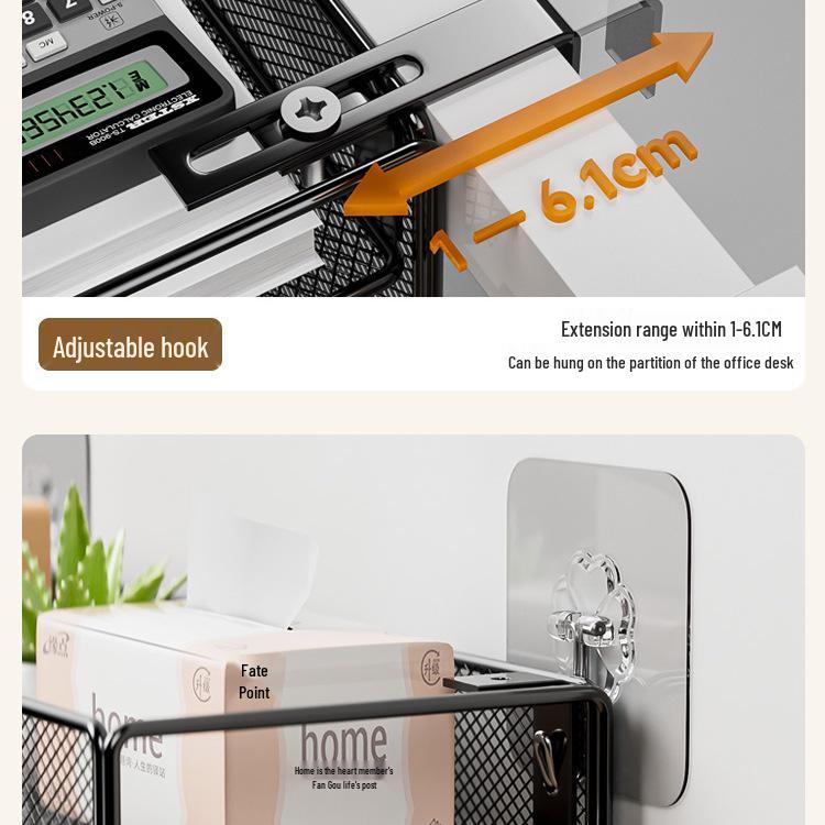 Metal Duvara Monte Ofis Dosya Rafı: Masa veya Masaüstü Bölmesi İçin Çok Katmanlı Asılabilir Düzenleyici