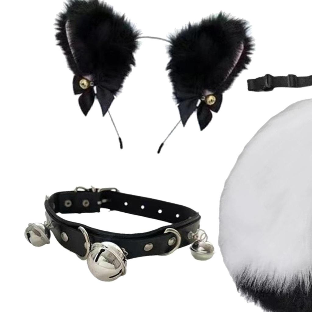-Headband, Collar And Tail Set, Comfortable, Soft, Cosplay for Birthday Gift