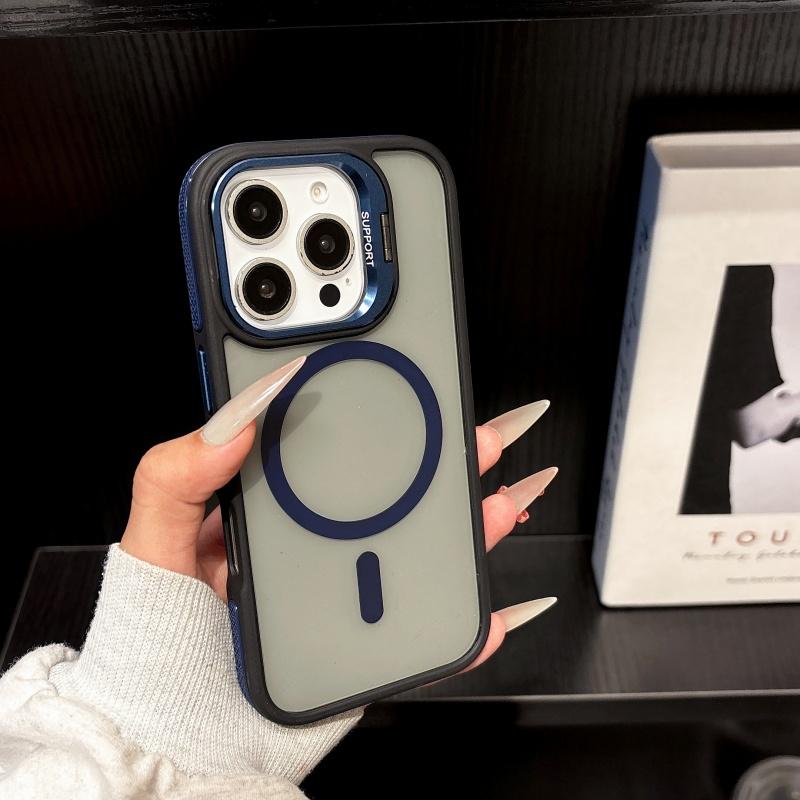 Luxury Magnetic Transparent Lens Protector Holder Case For iPhone 16 15 14 Plus 13 12 11 Pro Max Magsafe Wireless Charge Cover