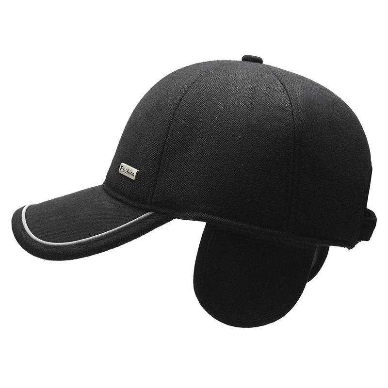 Baseball Cap Middle-Aged And Elderly Men'S Warm And Velvet Cap, Sunshade And Sun Protection, Simple And Fashionable Cap.