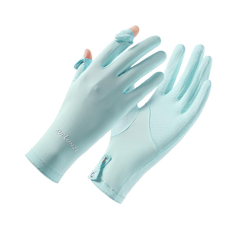 Sunscreen gloves women's UV protection spring and summer non-slip driving ice silk outdoor cycling thin original yarn sunscreen gloves