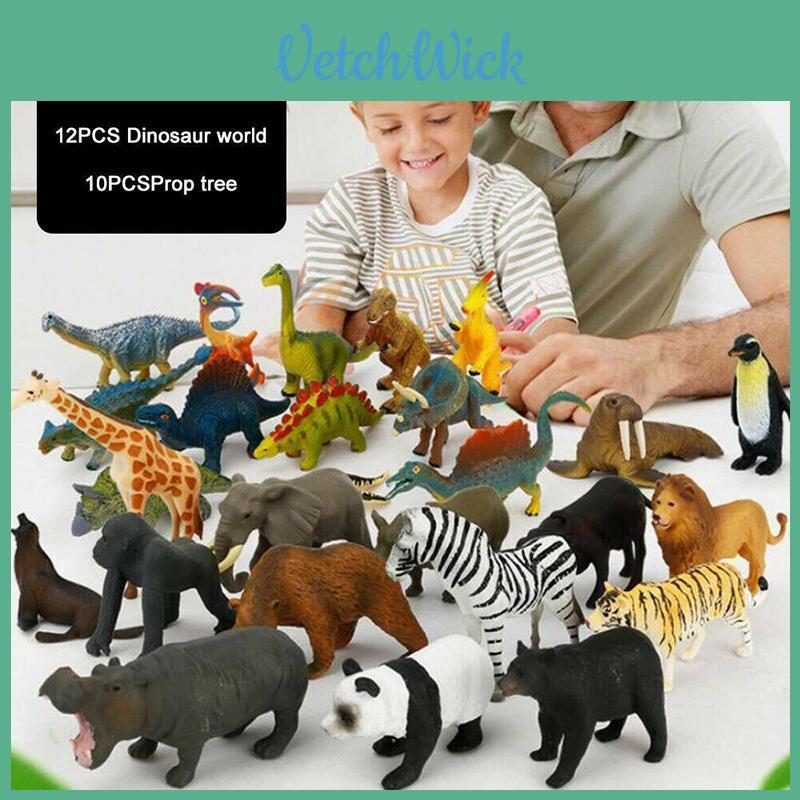 12pcs Kids Toys Small Plastic Figures Complete Sea Zoo Animal Safari Set For Learning Fun