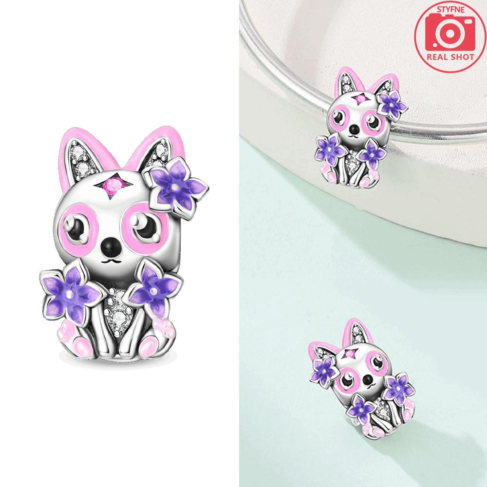 Exquisite Brown Pufferfish Flowers Cat Animal Dog Copper Original Charms Beads Fit Bracelet Women Jewelry Diy Gift Accessory