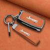 Zinc Alloy Leather 4 Buttons Car Folding Key Case Protector Cover Fob for Jeep Renegade Compass 2016 2019 2020 2021 Accessories