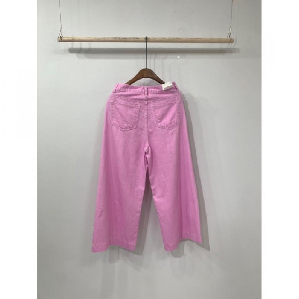 C S In The Room  Sl  Cor Ykk Zipper CatChon Denim Crop Wide pantS 2Color