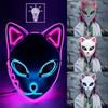 Maschera Neon Halloween 2025 Cosplay Anime Giapponese LED Neon Maschera Demon Slayer Costume Festa di Halloween Oggetti di Scena