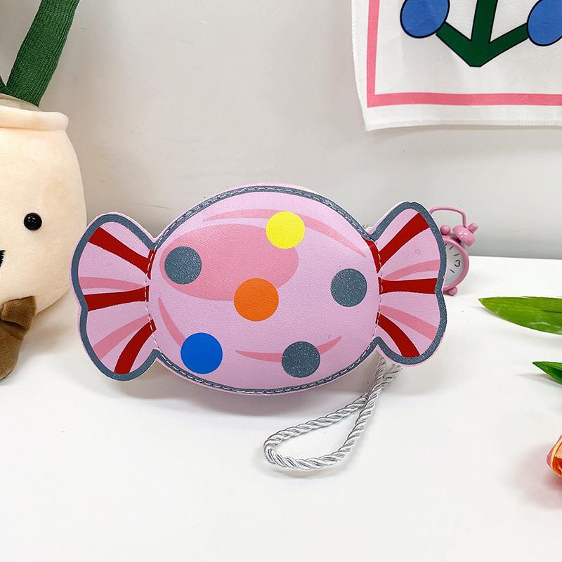 Modern Colorful Candy Pattern Bag For Young Girls Cute Lightweight Purse Pu