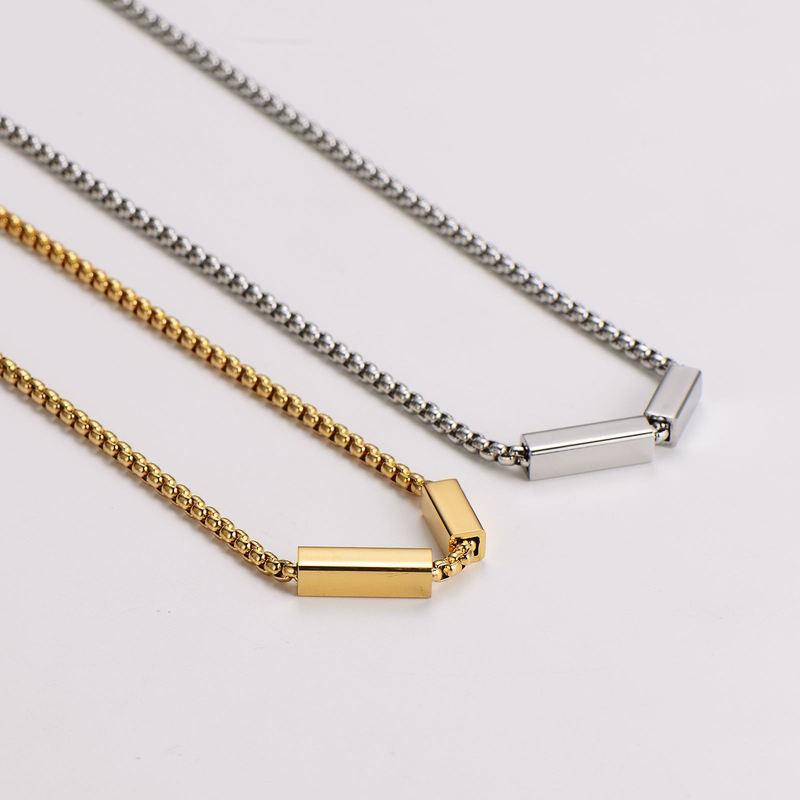 Geometric Minimalist Titanium Steel Bracelet Women Gold Or Gunmetal Finish Adjustable Length 51-80cm Elegant Everyday