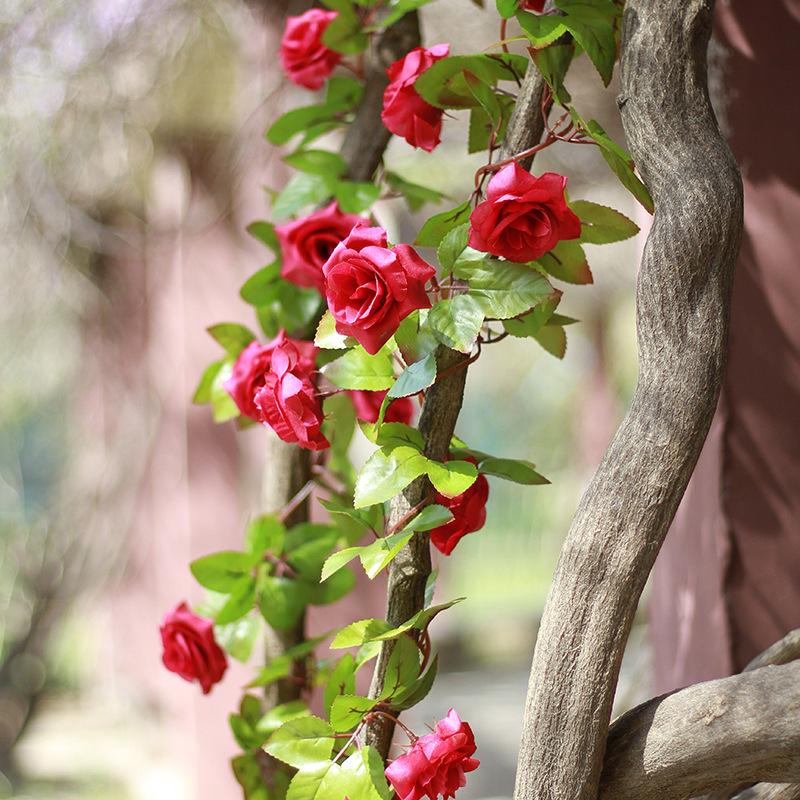 Artificial Rattan Rose Vine for Ceiling & Wall Decor - Wedding & Pipe Covering