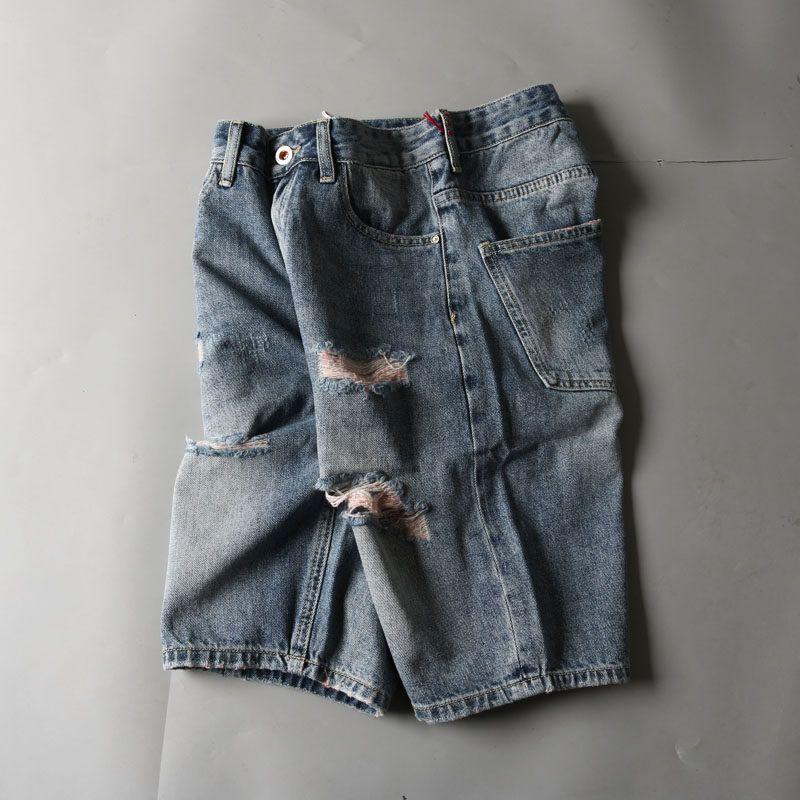 Hole Foreign Trade End Order Cut Label Summer Denim Shorts