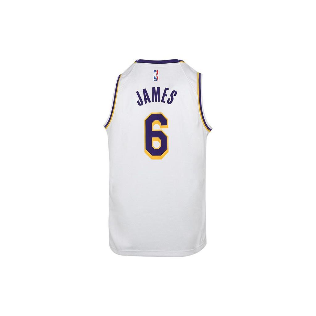 Nike Neformální sportovní souprava Lakers Tým James 6 Dres Dětské sportovní oblečení Bílá 3Z2B7BZ1P-LAK06