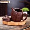 260ml Yixing Lila Ton Teekannen Handgefertigt Achteckige Qin Quan Kanne Rohe Erz Lila Schlamm Tee Aufgusskessel Zisha Teeset Teezubehör