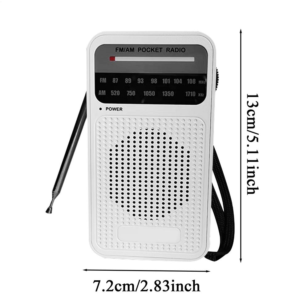

Портативное уличное радио FM/AM радио Двухдиапазонный прием Беспроводной динамик Со стрелкой Работа от батареек Для женщин Мужчин Пожилых Работа белый