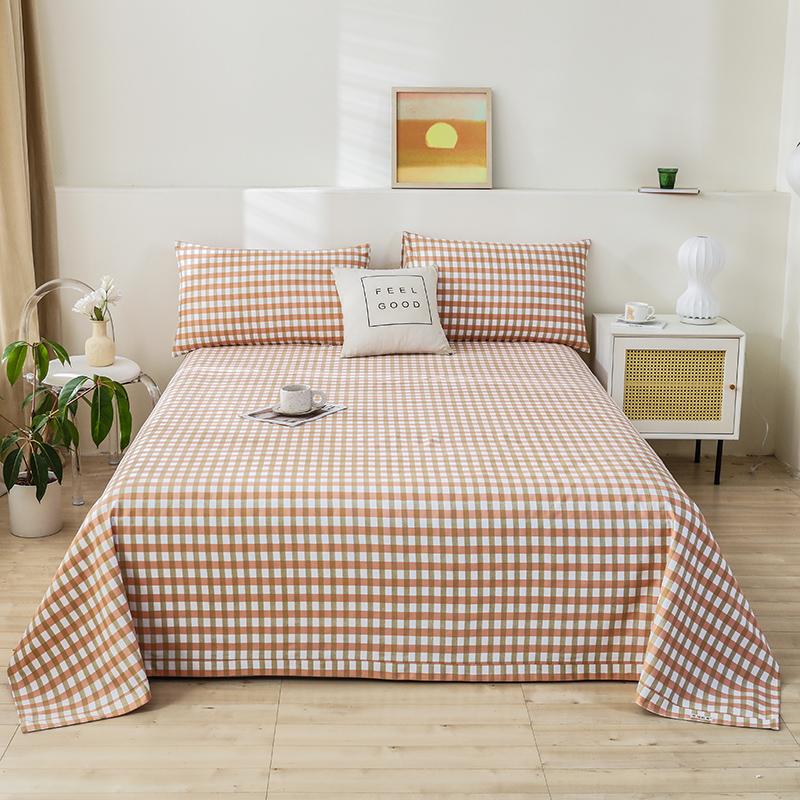 Cotton Thick Bed Flat Sheet for Double Bed Plain Top Sheets Single/Queen/King Flat Bedsheets Soft Home Bed Linen Sheets