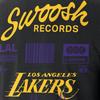 Nike X NBA Los Angeles Lakers T-shirt męski z prążkowanym okrągłym dekoltem i długim rękawem z nadrukiem literowym Czarny FJ0480-010