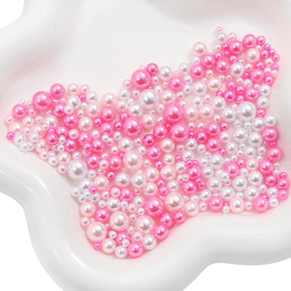 Abs Non-Porous Pearl Plated Colored Round Beads Loose Beads Beaded Handmade Diy Vanity Box Clothing Jewelry Decorative Materials