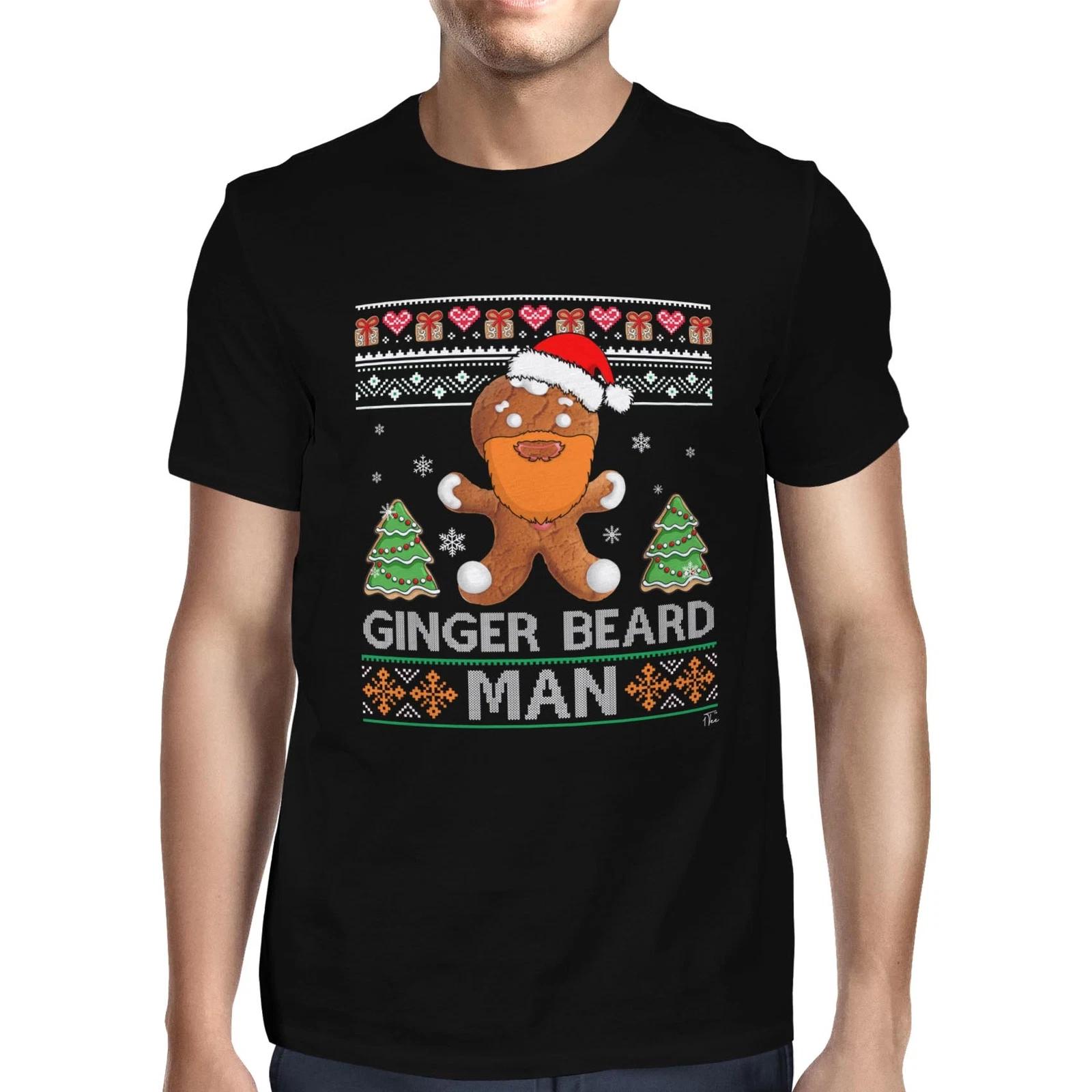 1Tee Mens Christmas Ginger BEARD Man T-Shirt XXL