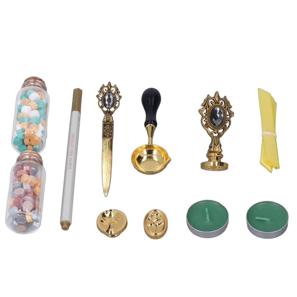 Wax Stamp Kit European Retro Stamp Hand Account Envelopes Paint Sealing Wax Kit Gift Earth Box Decoration