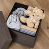 Fuji Boeki Storage Stool, Chair, Folding Storage Box, and Ottoman, 38cm Wide x 38cm Deep x 40cm High, Brown, Dino 85853